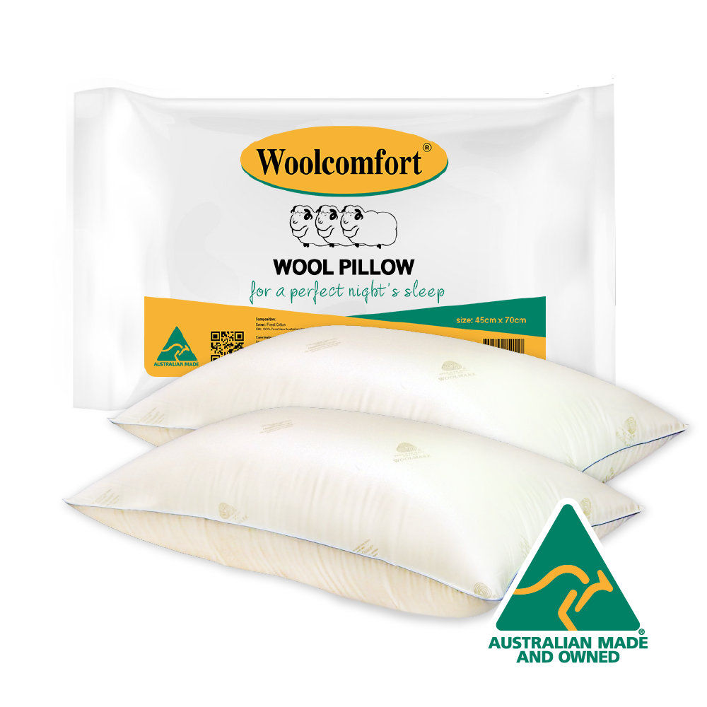 Woolcomfort Australian Made Wool Pillows - Twin Pack